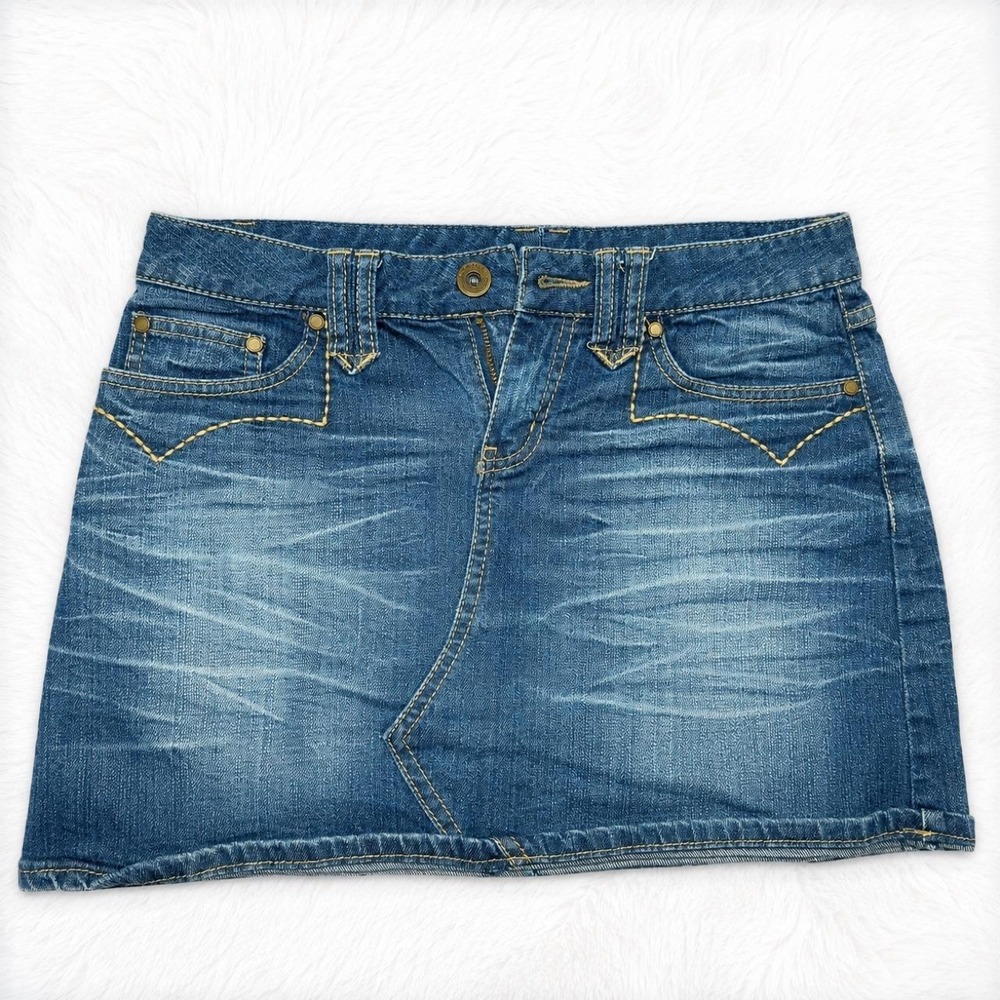 Y2K Denim Zip Pocket Mini Skirt